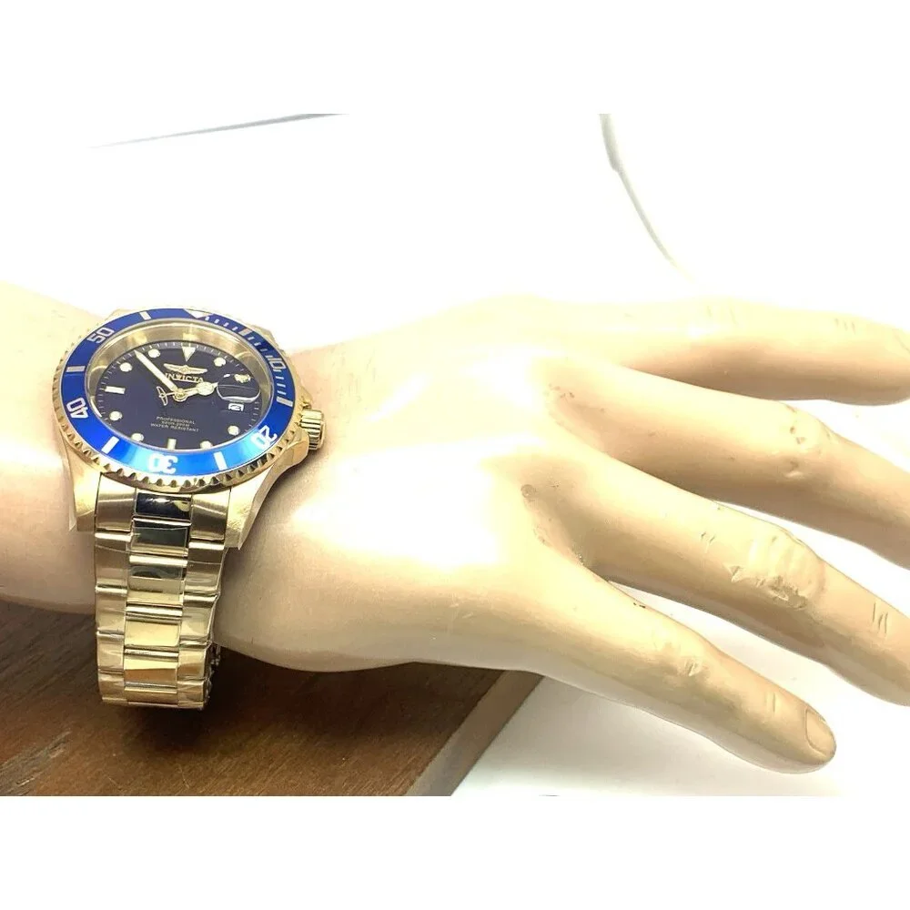 Invicta Men's Watch 26974 Pro Diver Blue Dial Quartz Gold Stainless Steel 40mm